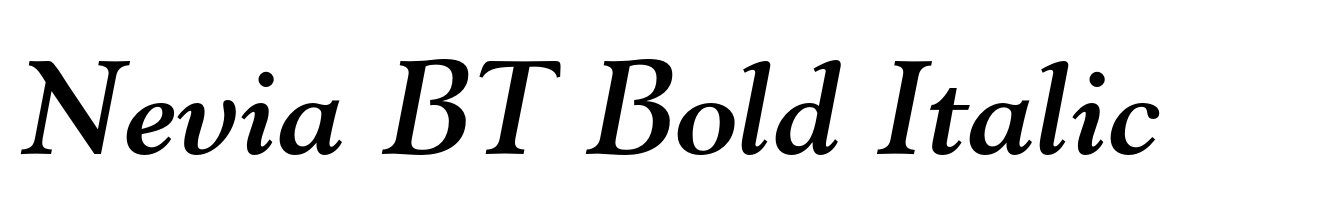 Nevia BT Bold Italic